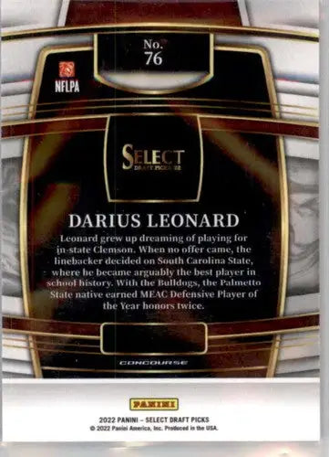 2022 Panini Select Draft Picks Blue #76 Darius Leonard NM Near Mint Con ID:66486 - Football Card Single