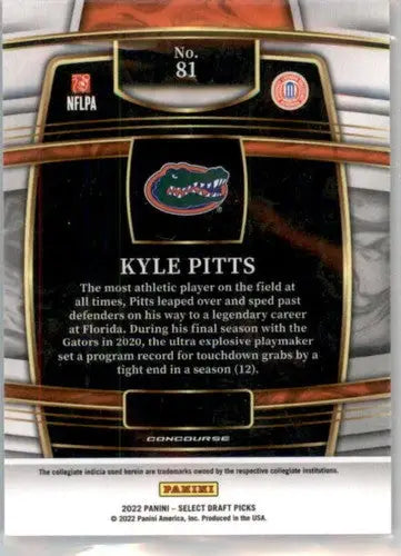 2022 Panini Select Draft Picks Blue #81 Kyle Pitts NM Near Mint Concour ID:66492 - Football Card Single