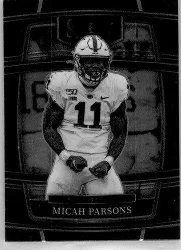 Micah Parsons football card from 2022 Panini Select Draft Picks Blue draft picks blue collection