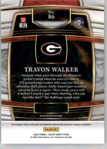 Panini Select Draft Draft Picks Blue Travon Walker football card 2022 Concourse NM-MT