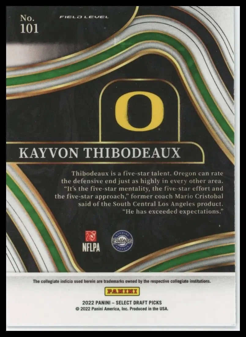 2022 Panini Select Draft Picks - Field Level Kayvon Thibodeaux #101 Blue (RC) - Football Card Single