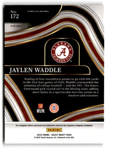 2022 Panini Select Draft Picks Gold Lazer Prizm #172 Jaylen Waddle NM N ID:66416 - Football Card Single