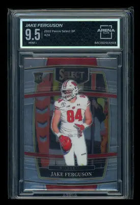 2022 Panini Select Draft Picks Jake Ferguson #24 RC Football Arena Club 9.5