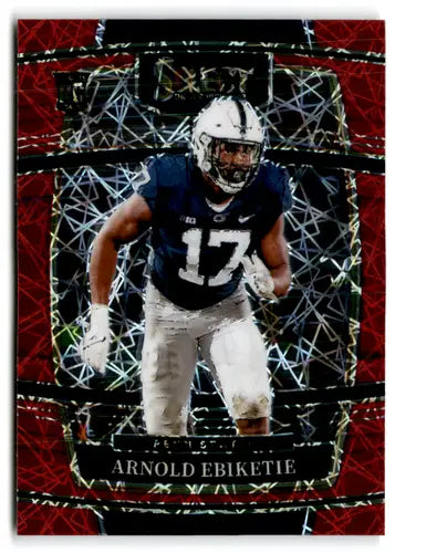 Arnold Ebiketie football card from 2022 Panini Select Draft Picks Red Lazer Prizm