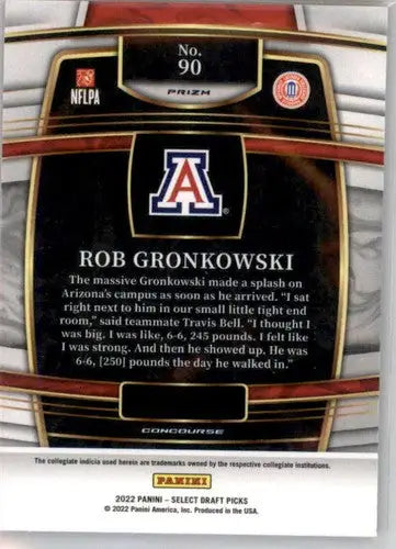 Rob Gronkowski football card from 2022 Panini Select Draft Picks Red Lazer Prizm