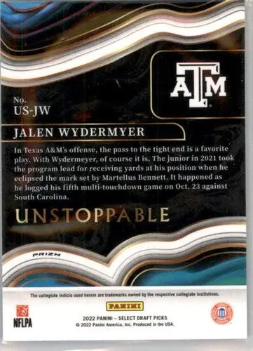 2022 Panini Select Draft Picks Unstoppable Silver Prizm #11 Jalen Wyder ID:66407 - Football Card Single