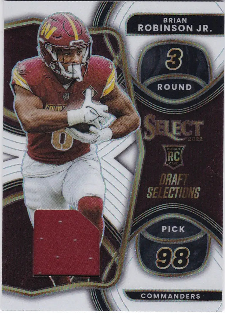 2022 Panini Select #DS-21 Brian Robinson Jr Draft Selections RC Patch Relic 59/75 - Football Card Single