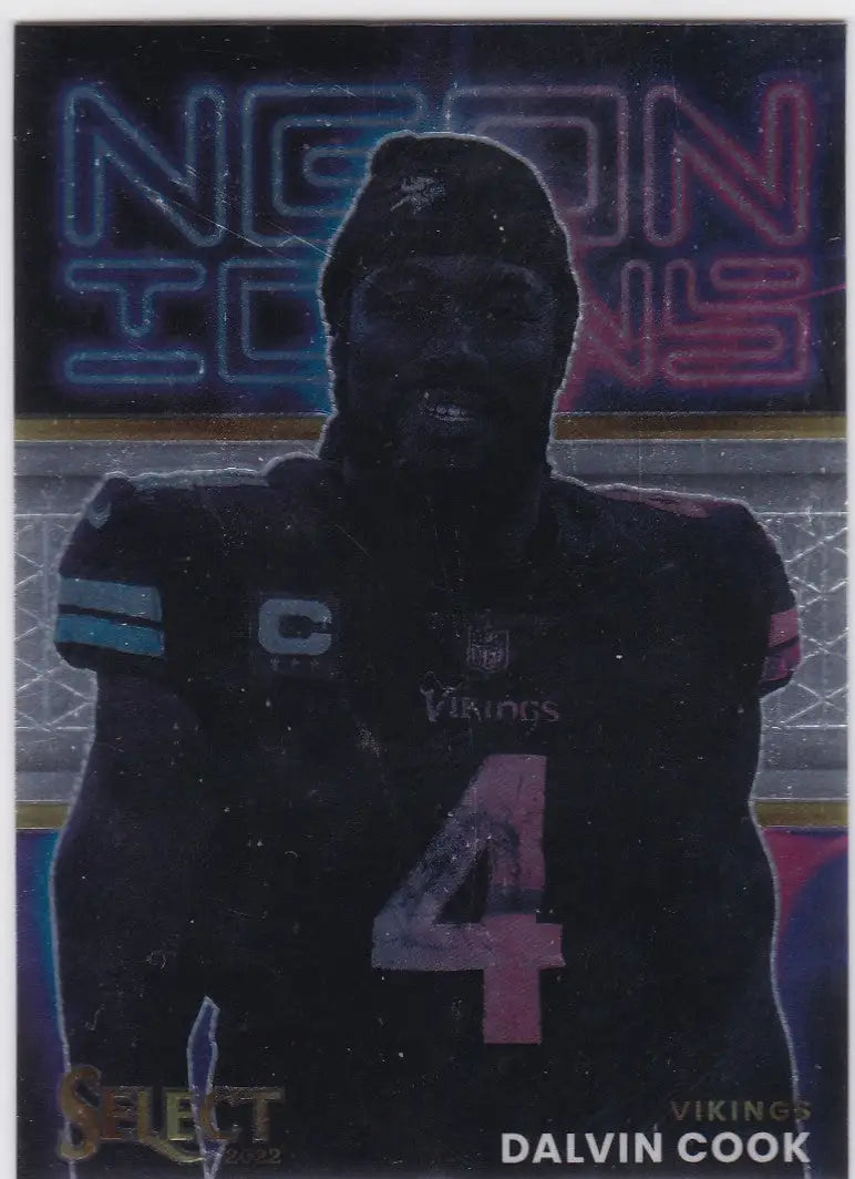 2022 Panini Select #NI-5 Dalvin Cook Neon Icons Minnesota Vikings