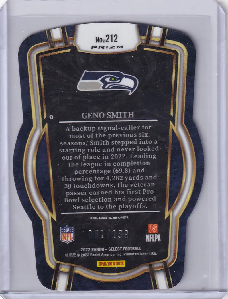 2022 Panini Select Orange 81/199 Diecut #212 Geno Smith - Seattle Seahawks - Football Card Single