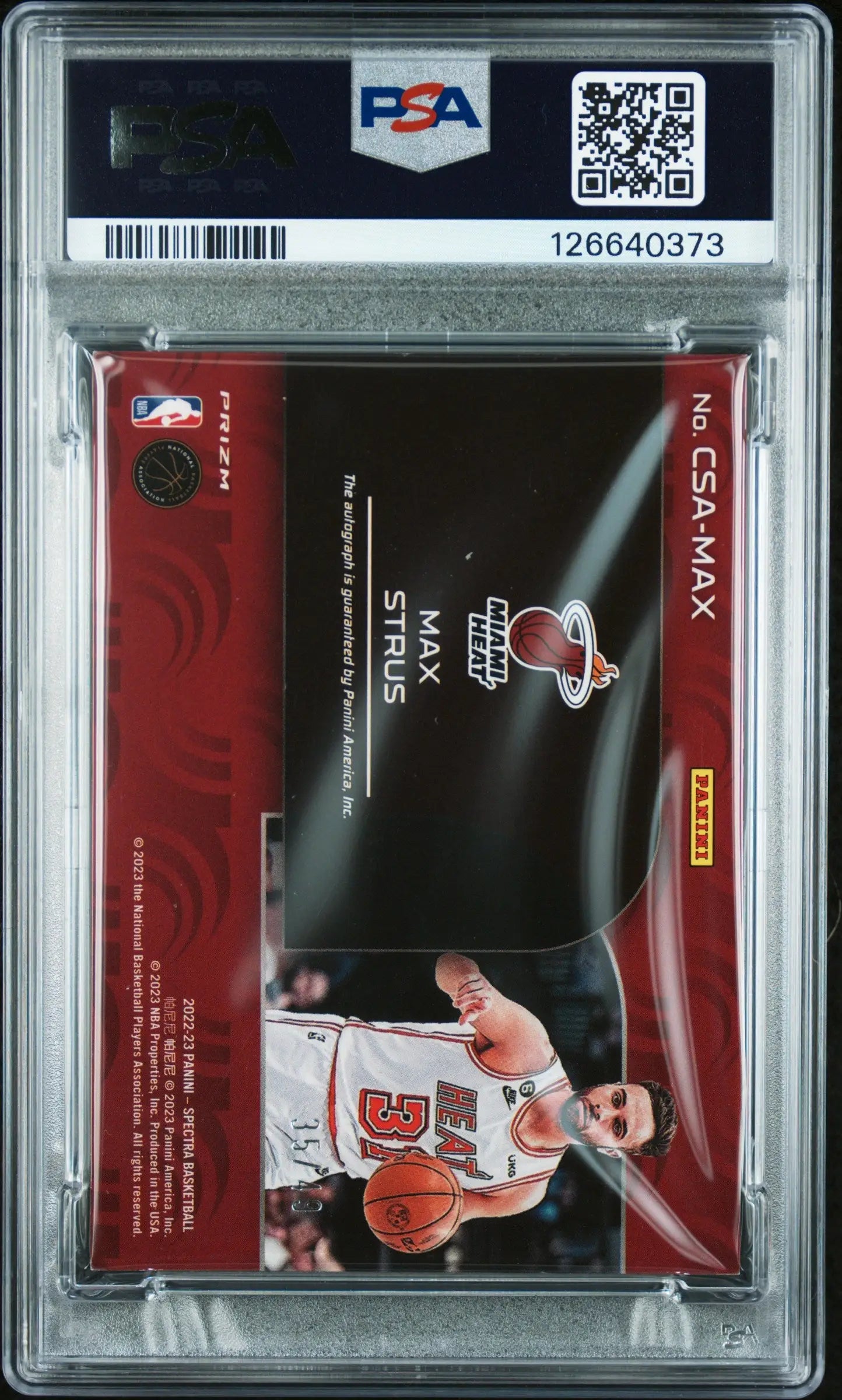 2022 Panini Spectra Catalysts Signatures Max Strus Signature-Astral PSA 8 #/49 - Basketball Card Single