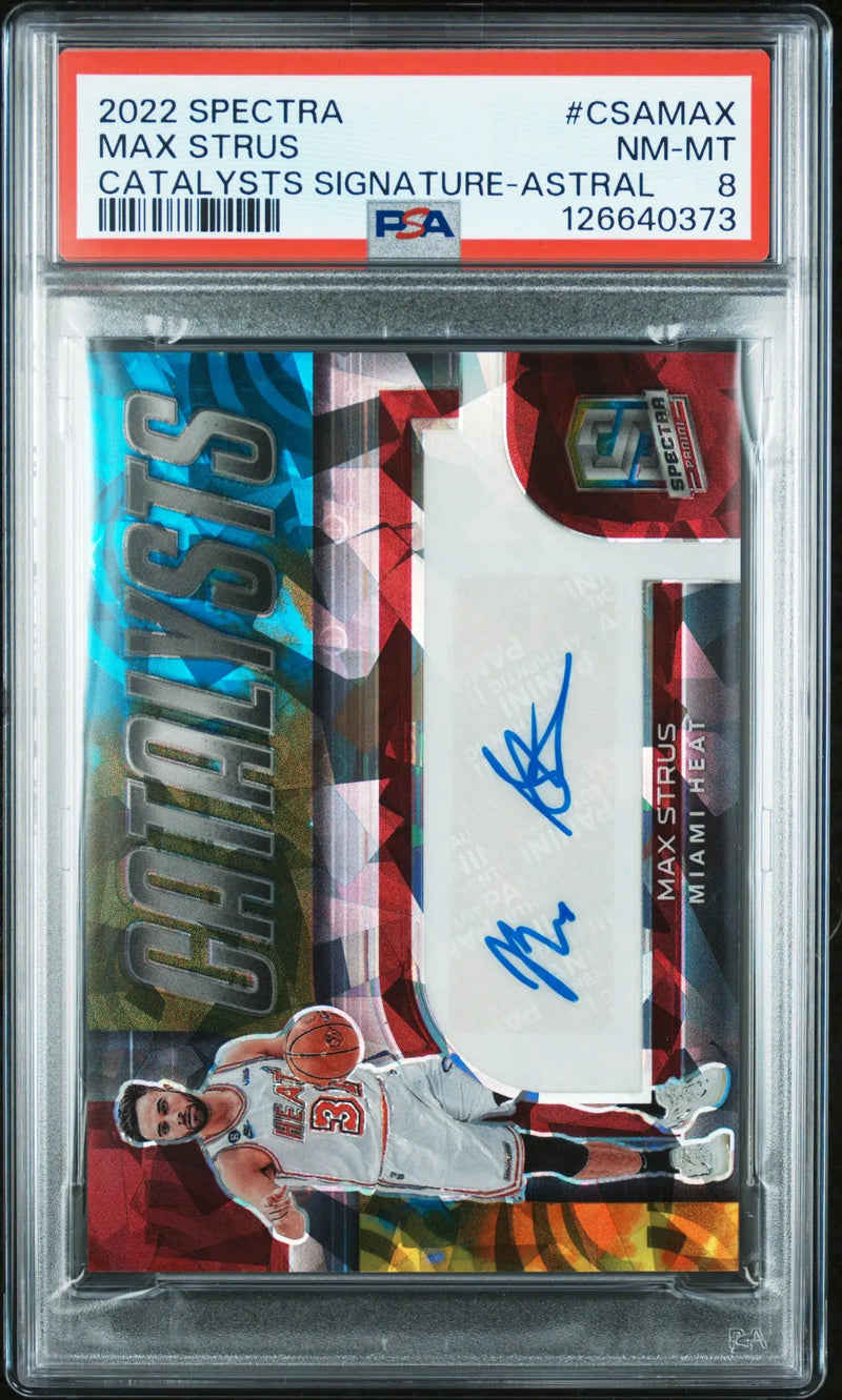 2022 Panini Spectra Catalysts Signatures Max Strus Signature-Astral PSA 8 #/49 - Basketball Card Single