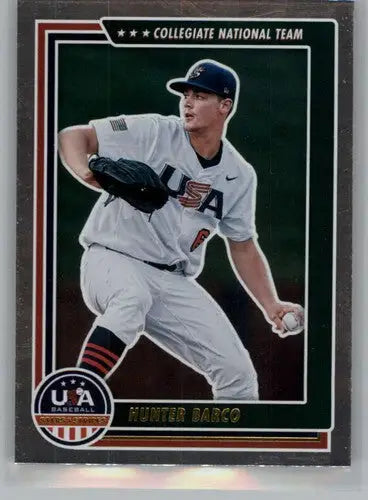 Hunter Barco baseball card from Panini Stars and Stripes Longevity retail series