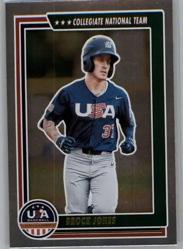 Original gloss Brock Jones baseball card from Panini Stars and Stripes Longevity series