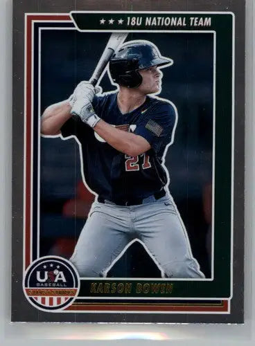 2022 Panini Stars and Stripes Longevity Karson Bowen baseball card NM-MT