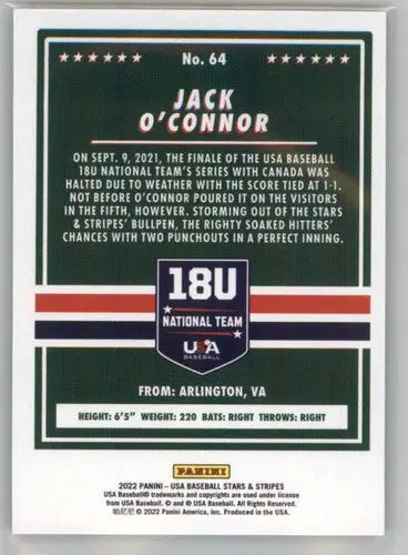 Baseball card back from 2022 Panini Stars and Stripes Longevity Retail listing