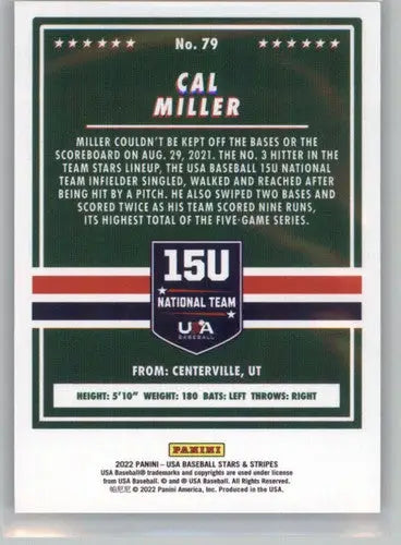 2022 Panini Stars and Stripes Longevity Retail #79 Cal Miller NM-MT ID:44960 - Baseball Card Single