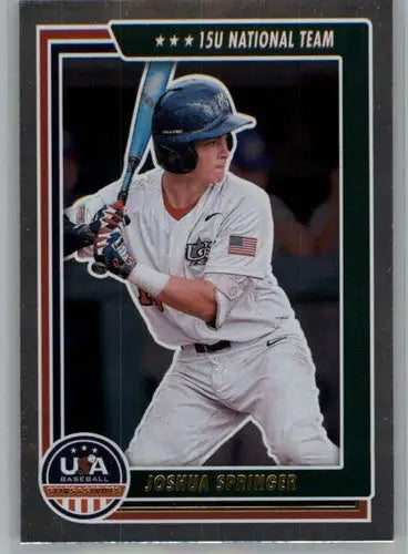 Baseball card featuring Joshua Springer from Panini Stars and Stripes Longevity collection