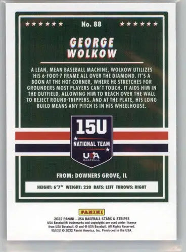 2022 Panini Stars and Stripes Longevity Retail #88 George Wolkow NM-MT ID:44967 - Baseball Card Single