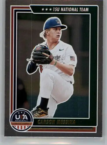 Original gloss Baseball card featuring Carson Messina from Panini Stars 2022 Longevity
