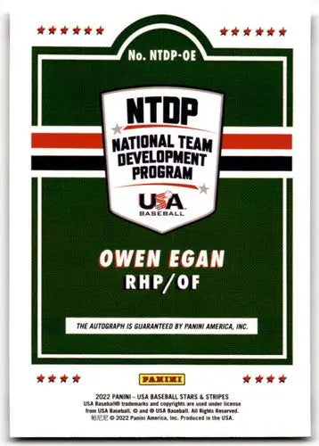 2022 Panini Stars and Strips National Team Development Program Signatures #14 Ow - Hockey Card Single