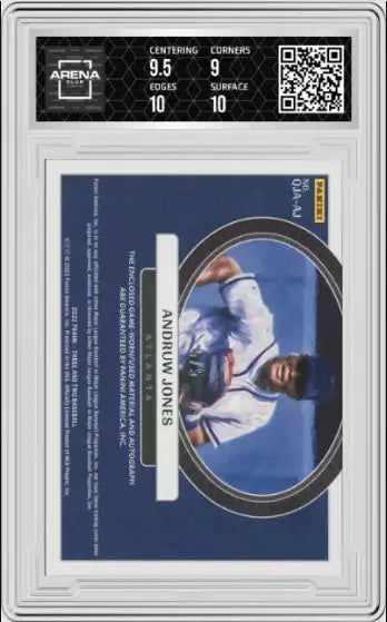 2022 Panini Three & Two Baseball Andrew Jones Quad Jersey Auto Emerald 5/5