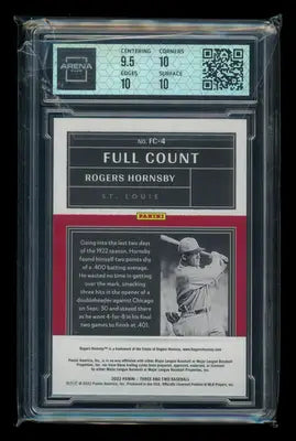 2022 Panini Three & Two Full Count Rogers Hornsby #FC-4 32/50 Arena Club 10