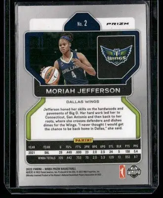 2022 Panini WNBA Moriah Jefferson #2 Green Basketball - Basketball Card Single