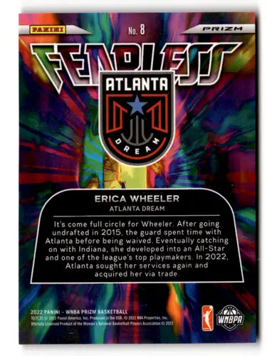 Basketball card from Panini WNBA Prizm featuring Erica Wheeler in original gloss style