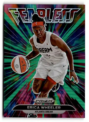 Erica Wheeler basketball card from Panini WNBA Prizm Fearless Prizms Green series