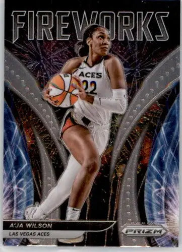 2022 Panini WNBA Prizm Fireworks #13 A’ja Wilson NM Near Mint ID:83815 - Basketball Card Single