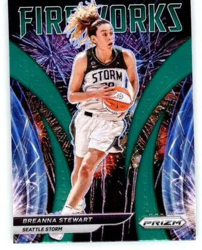 2022 Panini WNBA Prizm Fireworks Prizms Green #15 Breanna Stewart NM-MT ID:72644 - Basketball Card Single