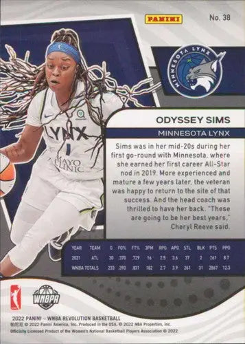 2022 Panini WNBA Revolution #38 Odyssey Sims NM Near Mint ID:83437 - Basketball Card Single