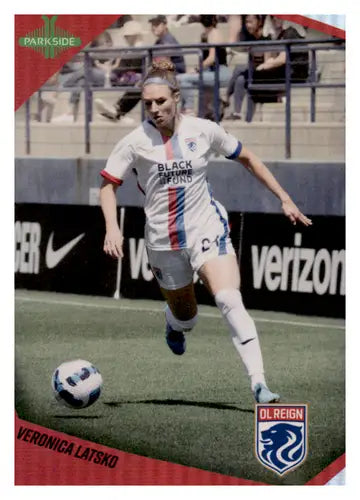 Soccer player card from 2022 Parkside NWSL Foil Board featuring Veronica Latsko