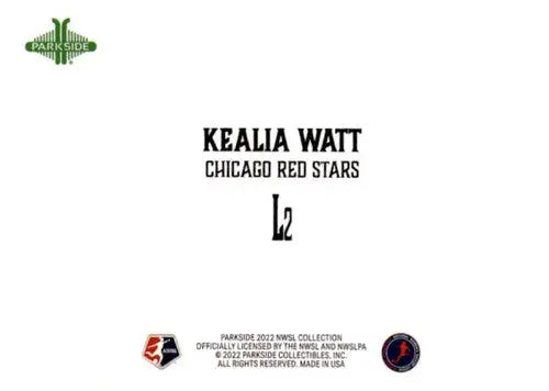 Kealia Watt Chicago Red Stars trading card from Parkside NWSL Luminescent series