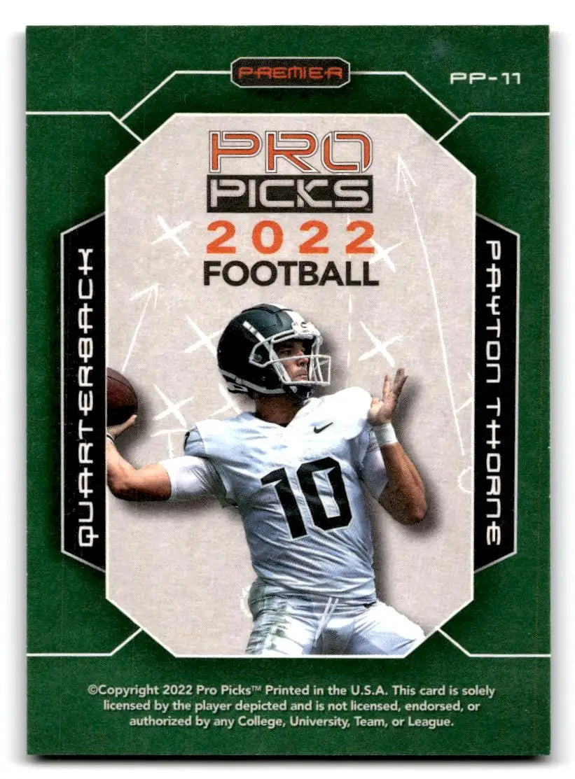 2022 Pro Picks Premier #PP-11 Payton Thorne - Football Card Single