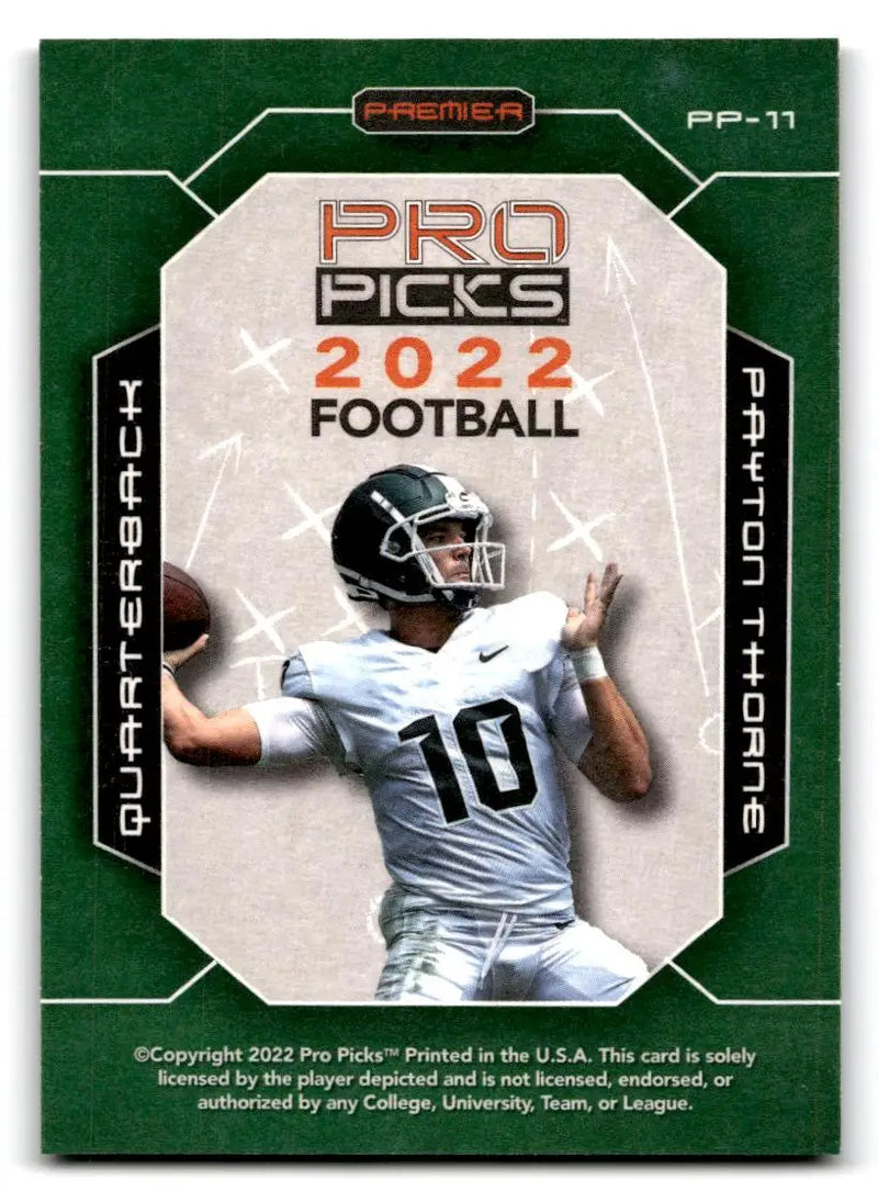 2022 Pro Picks Premier #PP-11 Payton Thorne - Football Card Single