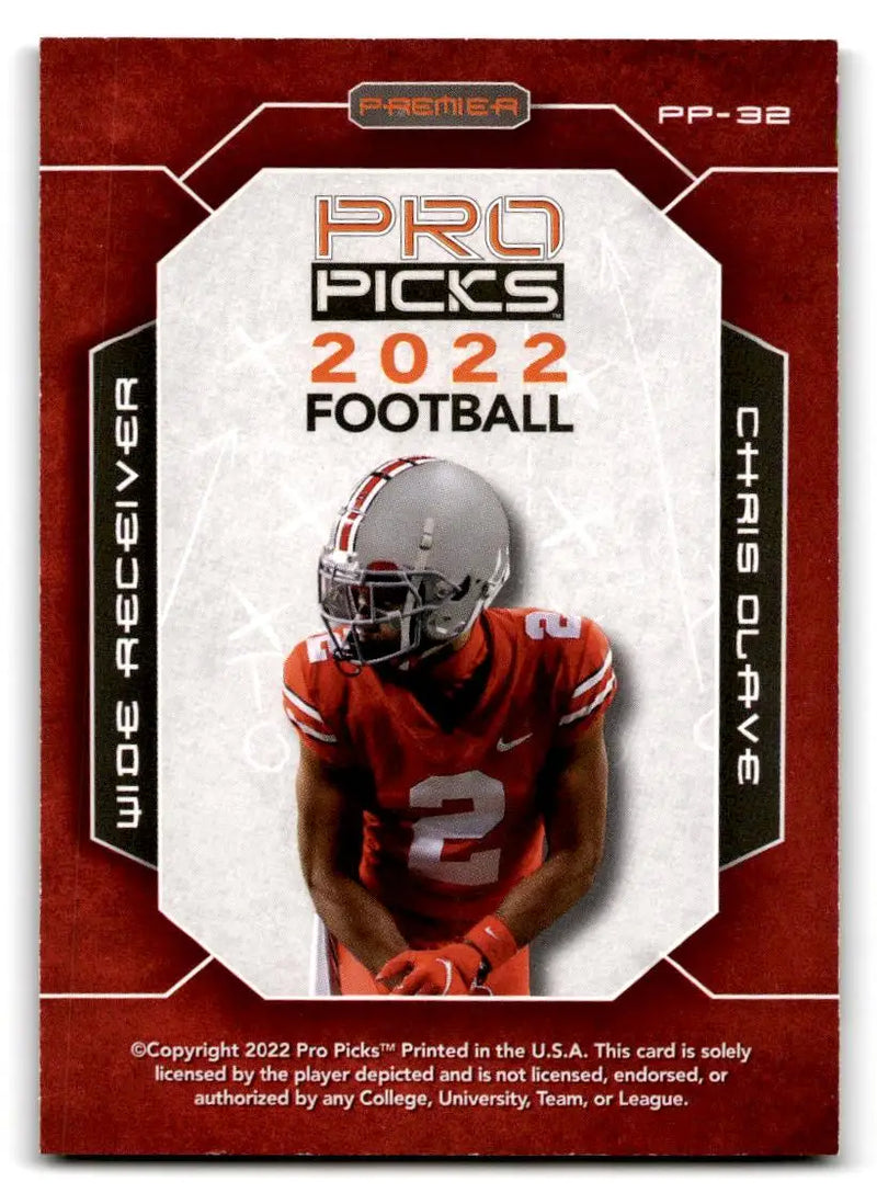 2022 Pro Picks Premier #PP-32 Chris Olave - Football Card Single