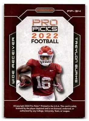 2022 Pro Picks Premier #PP-34 Treylon Burks - Football Card Single