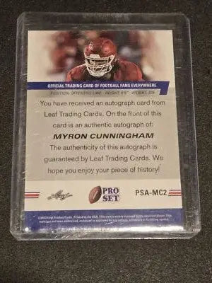 2022 Pro Set Draft #PSA-MC2 Myron Cunningham Autographs Blue - Football Card Single