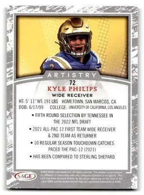 2022 SAGE Artistry #72 Kyle Phillips - Baseball Card Single