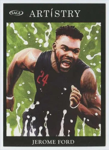 Jerome Ford football card from 2022 SAGE Artistry Black Border series