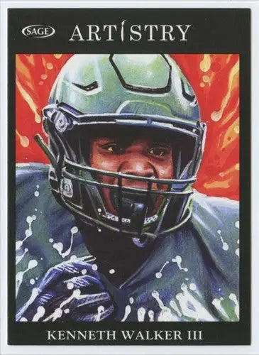 2022 SAGE Artistry Black Border #104 Kenneth Walker III NM-MT ID:56671 - Football Card Single