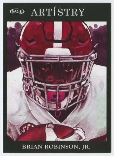 Certified original gloss Football player card from Sage Artistry Black with artistry black border
