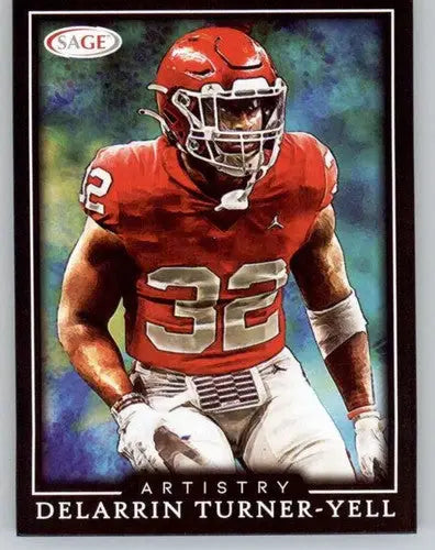 Delarrin Turner-Yell football card from 2022 SAGE Artistry Black Border collection