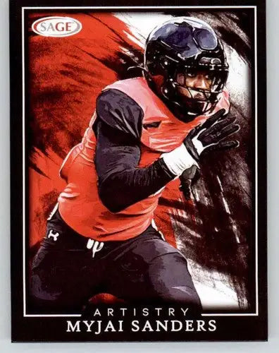 2022 SAGE Artistry Black Border Myjai Sanders football card for collectors