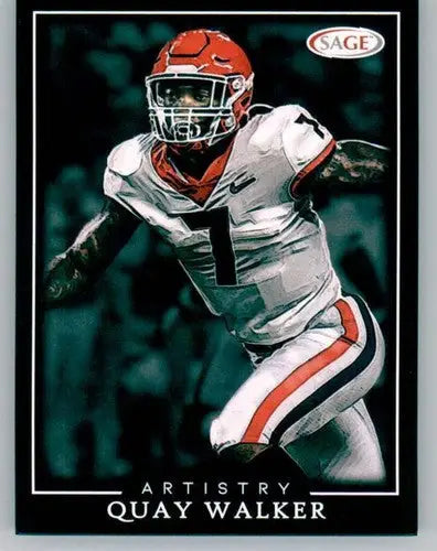 Sage Artistry Black border Quay Walker football card from 2022 SAGE Artistry Black series