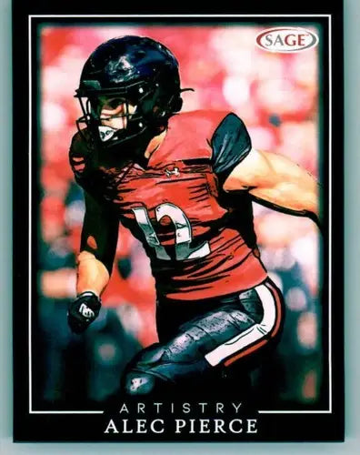Alec Pierce football card from 2022 SAGE Artistry Black Border collection in near mint condition