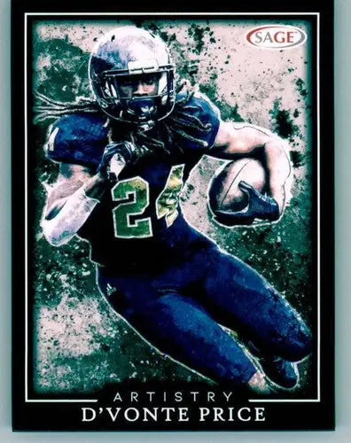 DVonte Price football card from 2022 SAGE Artistry Black Border collection