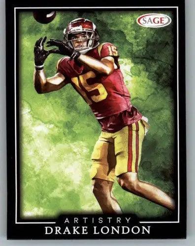 2022 SAGE Artistry Black Border #46 Drake London NM Near Mint ID:66186 - Football Card Single