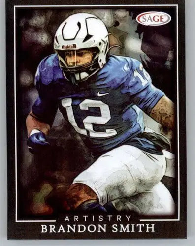 Brandon Smith football card from 2022 Sage Artistry Black Border series in Near Mint condition